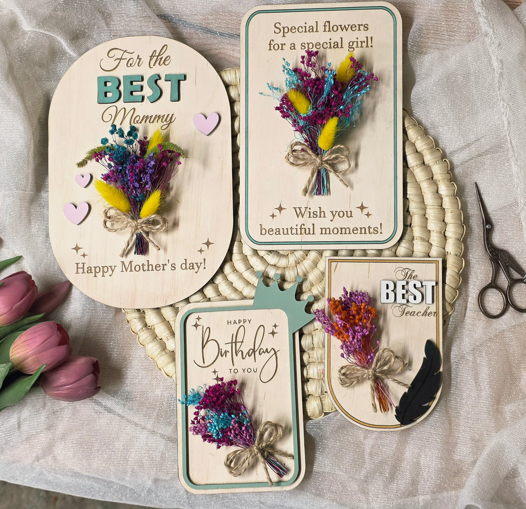 Gift card Flowers Holder. Laser cut. Digital download.