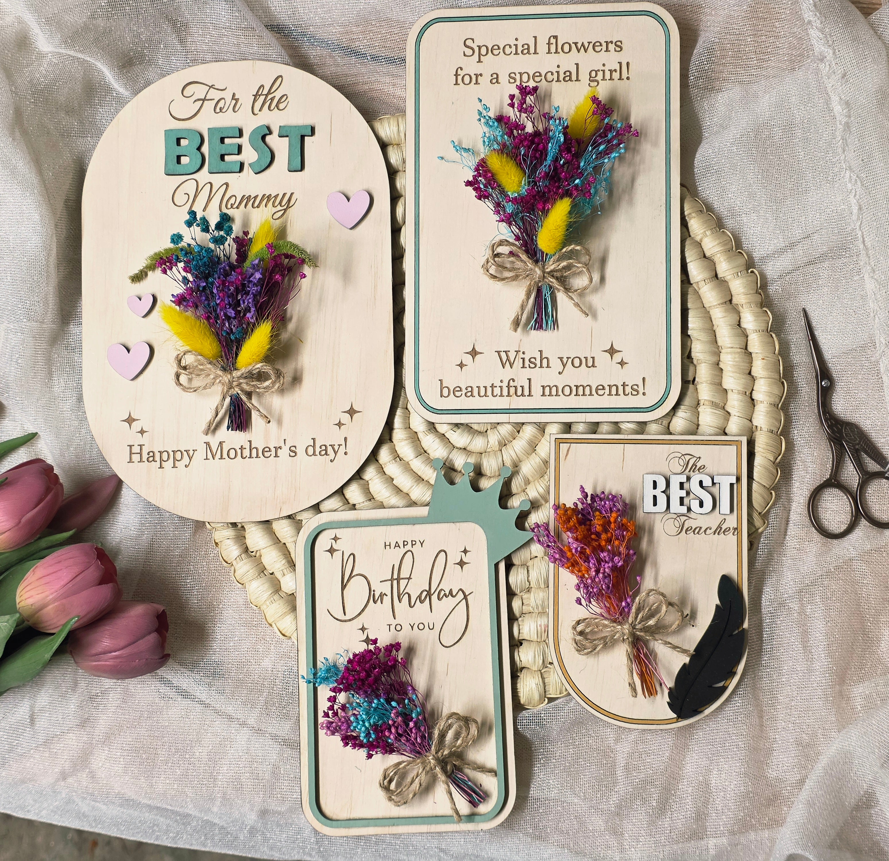 Gift card Flowers Holder. Laser cut. Digital download.